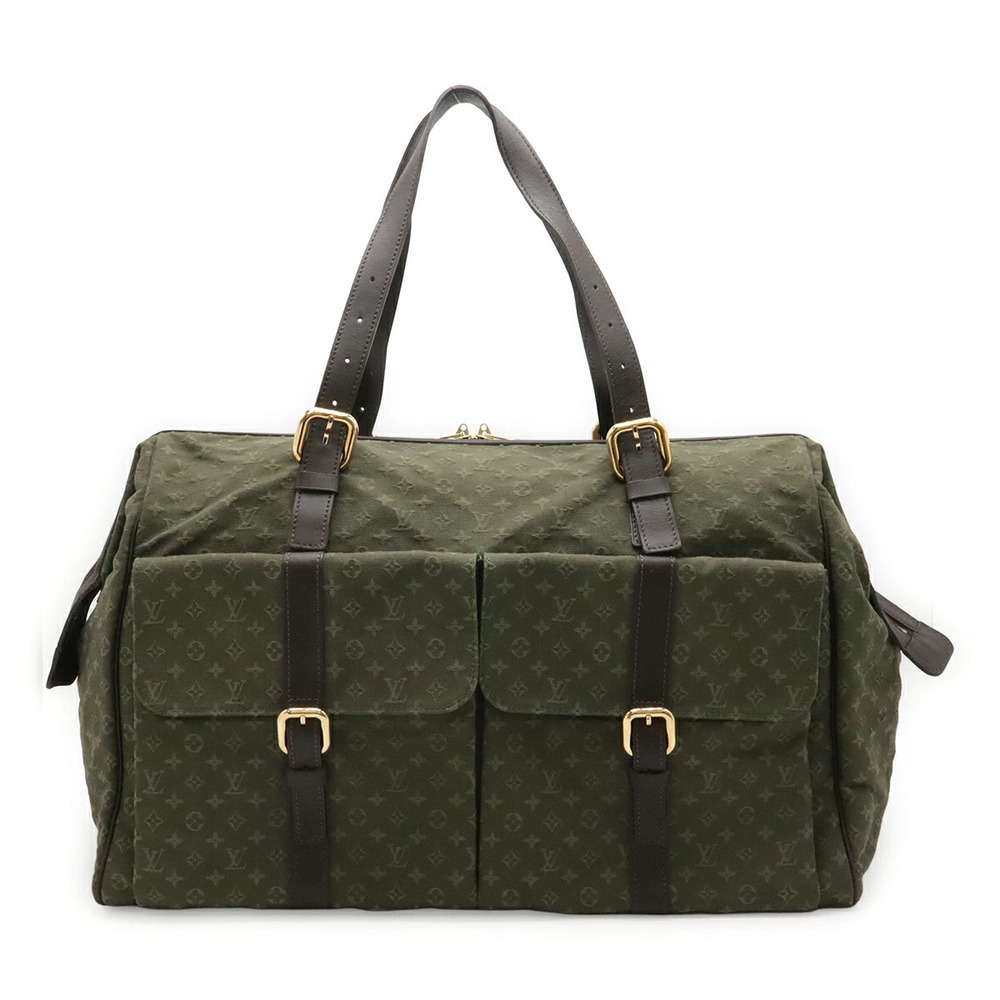 LOUIS VUITTON Monogram Louise Boston Bag Shoulder Travel Canvas Khaki Green